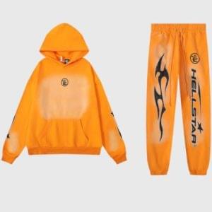 Hellstar Orange Fire Dye Tracksuit – Official Streetwear