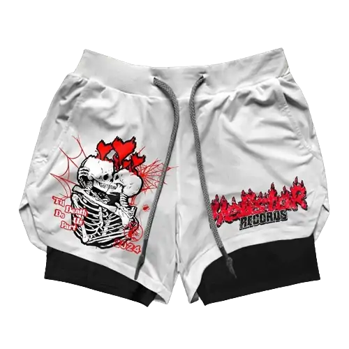 Hellstar Graphic Gym Short White